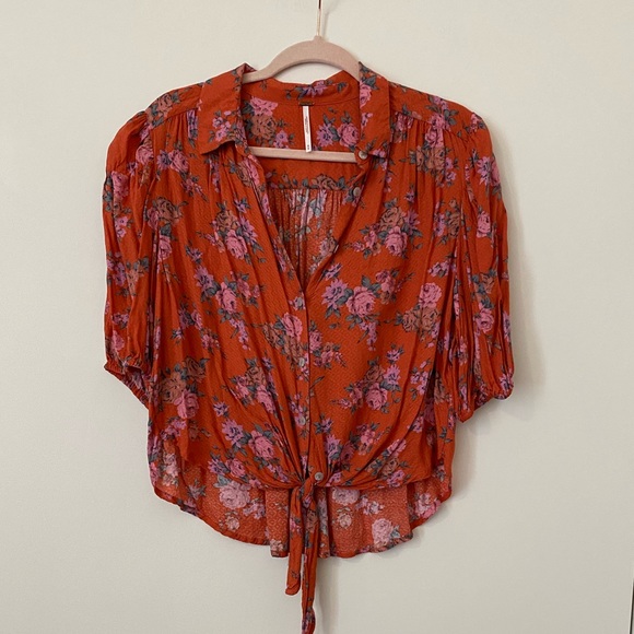 Free people floral print top - Picture 1 of 3